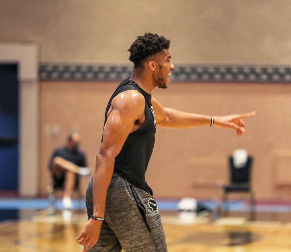 上图是复赛前雄鹿的一场比赛,字母哥的胳膊肌肉维度