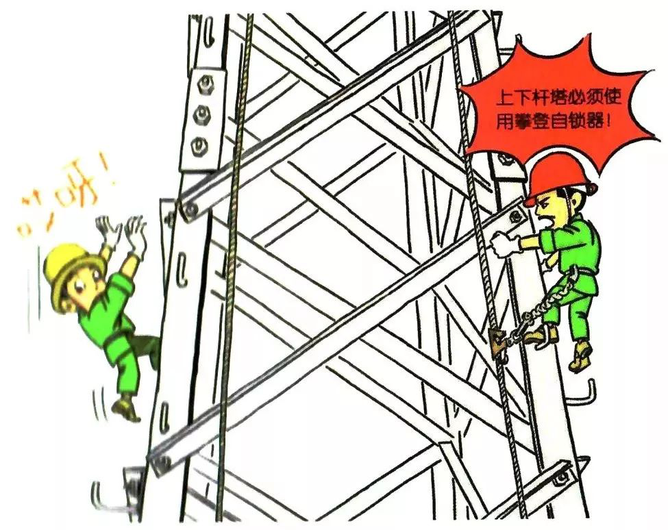 高空作业安全带漫画图片