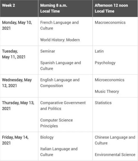 注意!CollegeBoard公布2021年AP考试时间