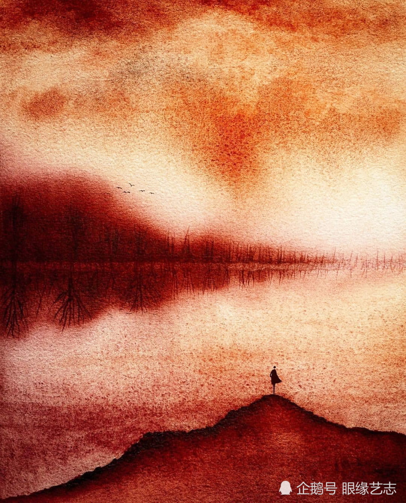 地球色素猎人抽象的颗粒残影风景画中的浩瀚与渺小