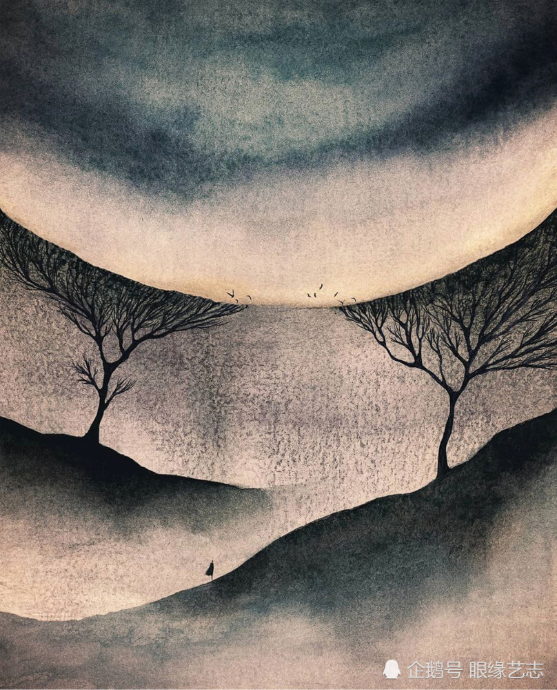 地球色素猎人抽象的颗粒残影风景画中的浩瀚与渺小