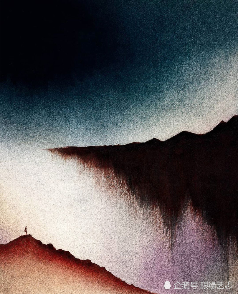 地球色素猎人抽象的颗粒残影风景画中的浩瀚与渺小