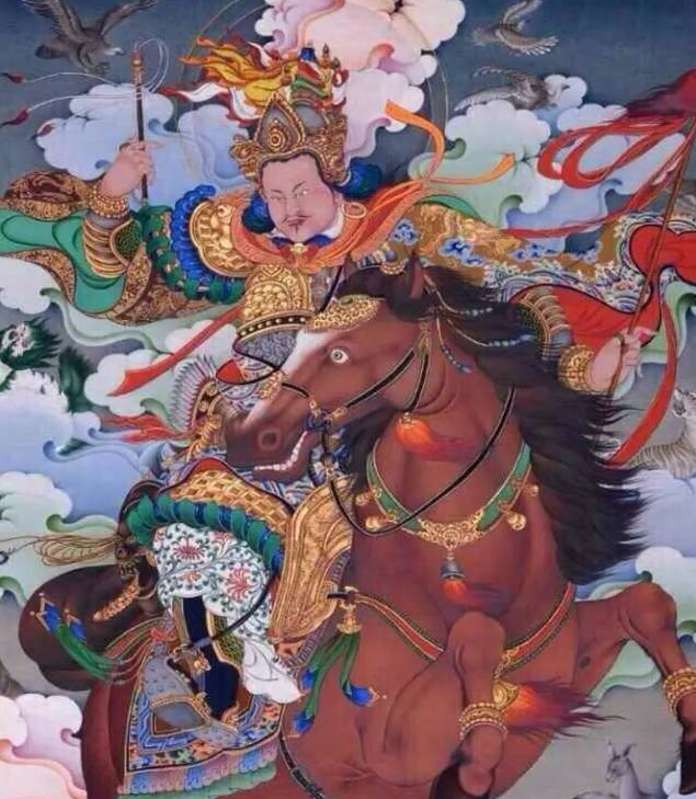 *格萨尔王征战图(一)此后,年轻的格萨尔王开始四处征战,惩恶扬善.