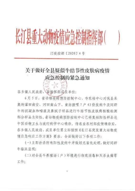 皮肤病|福建长汀发现牛结节性皮肤病：25头确诊病牛已全部扑杀处理