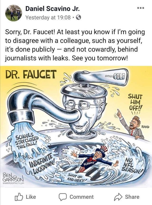 安东尼·福奇|发漫画公开嘲笑福奇博士，白宫高官跟着特朗普无心抗疫专搞内斗