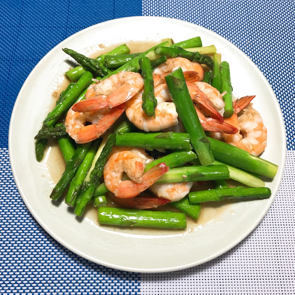 青嫩可口的芦笋炒虾仁,营养健康,清淡可口,一分钟教会你,全家爱吃