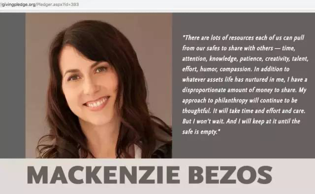 麦肯齐·贝索斯|麦肯齐：美国最新女首富，不简单！