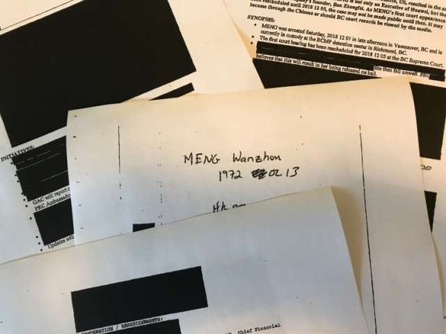 加拿大外交官称公开csis文件有利孟晚舟但文件遭到删改