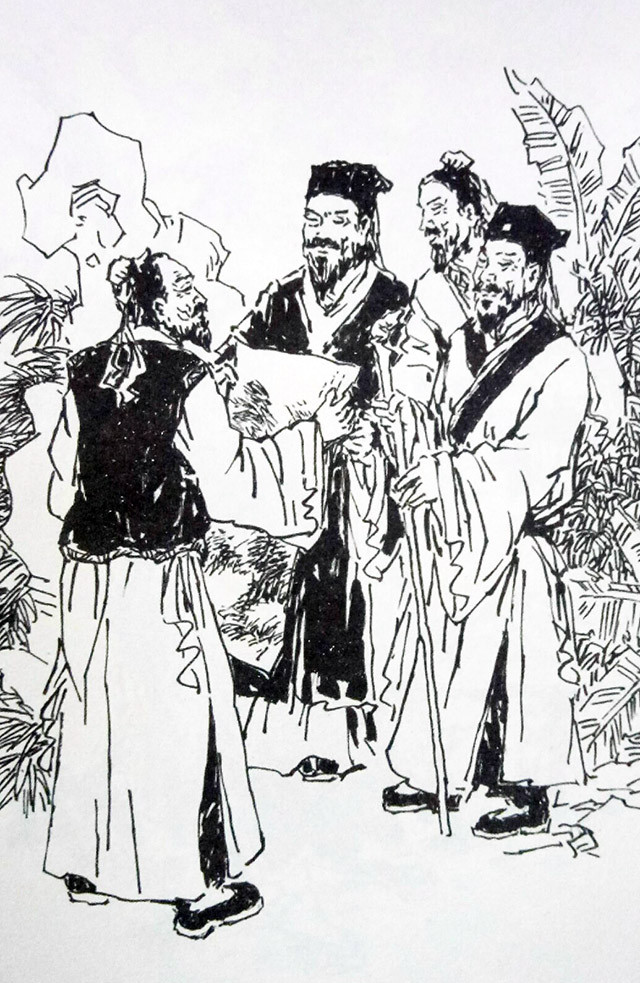 黄公望|黄公望建议好友王蒙，《竹趣图》添加远山和小道，画面可顿觉深峻