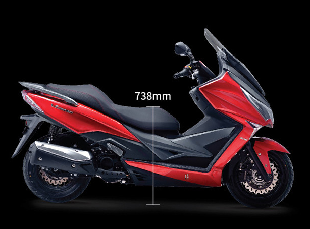 大阳300级大轮绵羊踏板,水冷电喷引擎20kw,abs 碟刹配边撑熄火