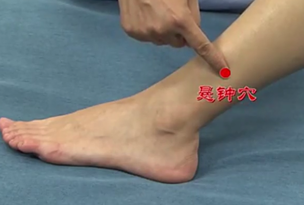 悬钟穴位于小腿外侧,当外踝尖上3寸,腓骨前缘处.