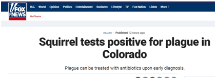 腺鼠疫|美媒：科罗拉多州一只松鼠腺鼠疫检测呈阳性