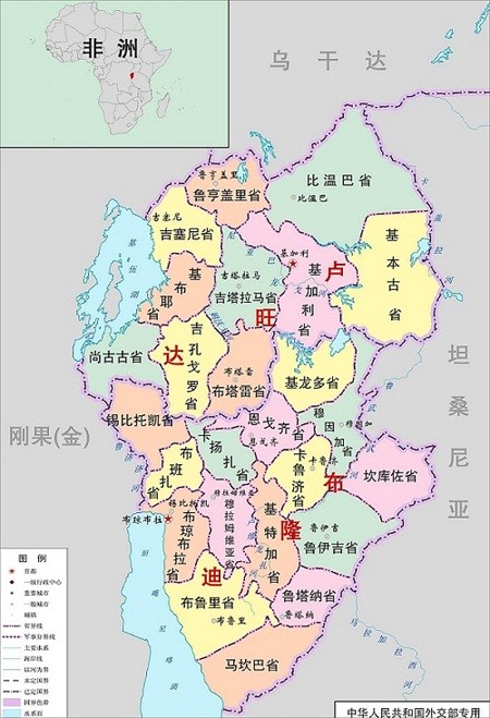 卢旺达行政区划图