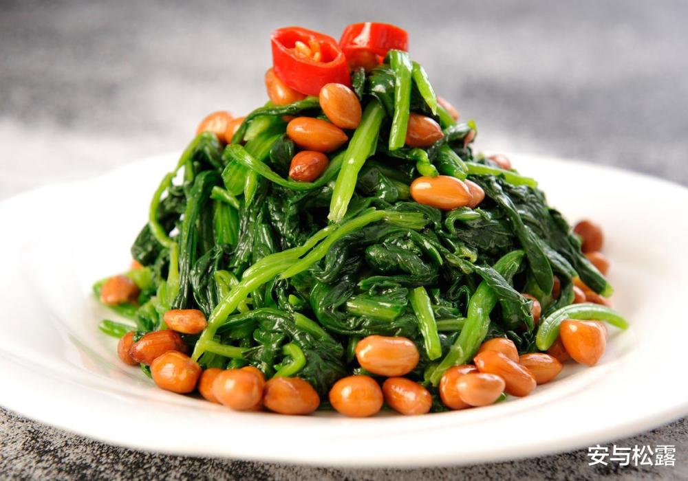 凉拌菠菜花生米软嫩香脆超美味营养美味家常菜5分钟快手菜