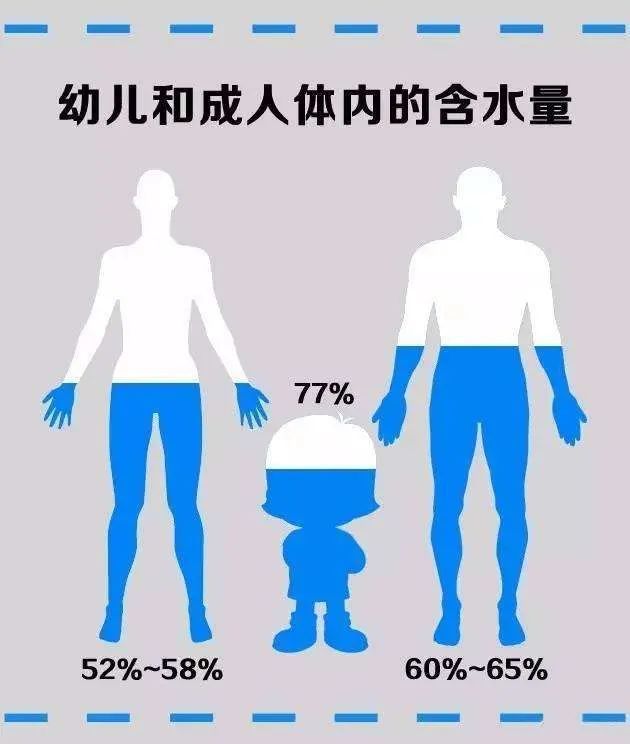 人体里的水分占身体比例超过50%水被誉为"生命之源"其实所有人的身体