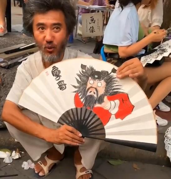 西安扇子哥画钟馗:形象不输范曾作品,绘画有任伯年的特色