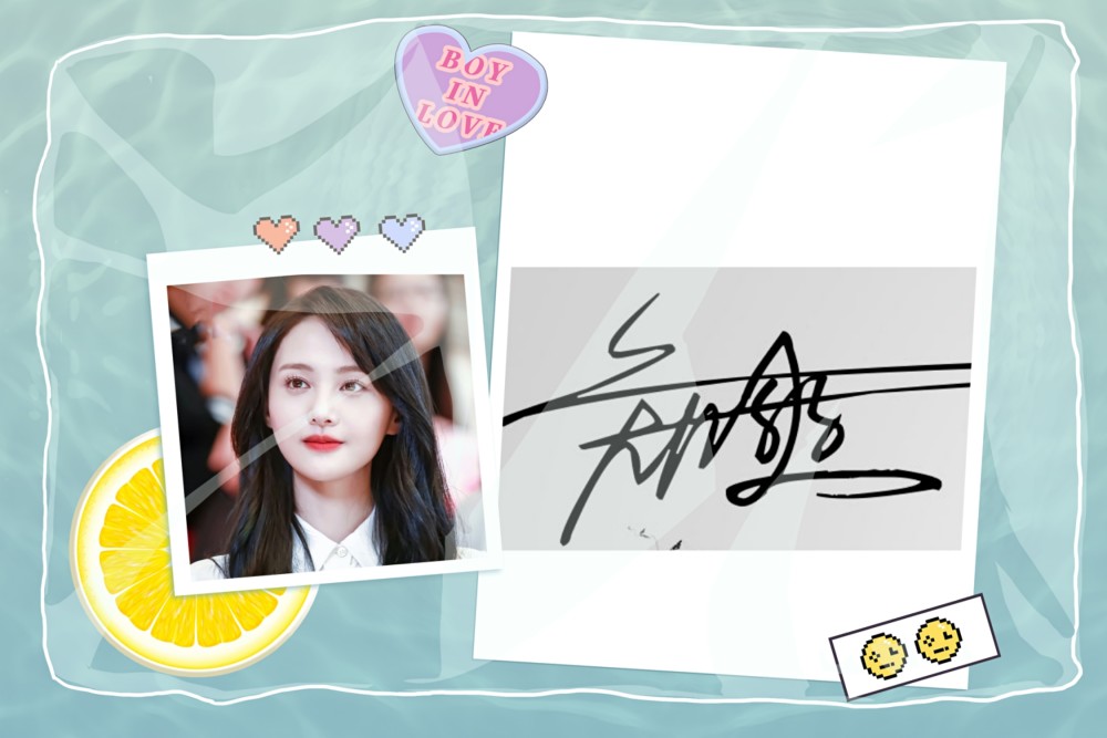 女神的个性签名,赵丽颖大气,郑爽自信,看到她后:想模仿都难