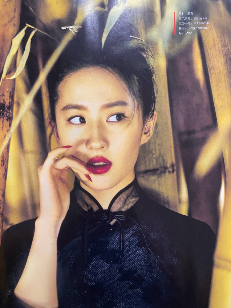 刘亦菲最新封面杂志,浓妆的她英姿飒爽,能演仙女也能完全演战士