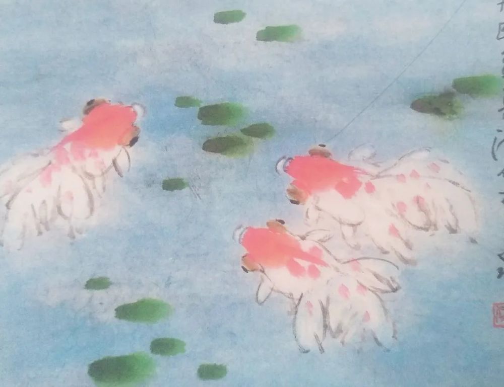 画法|国画技法6：色彩金鱼的画法
