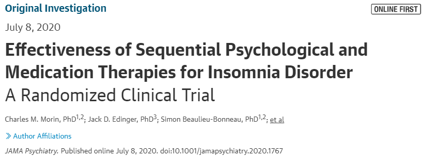 慢性失眠|JAMA子刊：慢性失眠，治疗首选不是药物？不妨先试试这种疗法