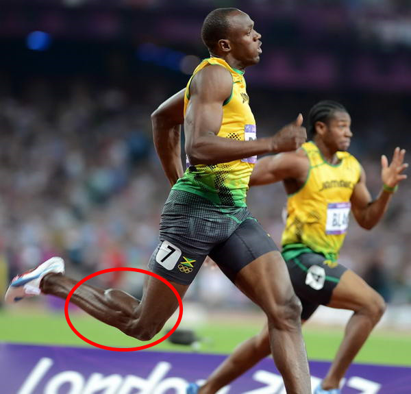 而作为一名短跑运动员,博尔特的小腿就是他的最大资本