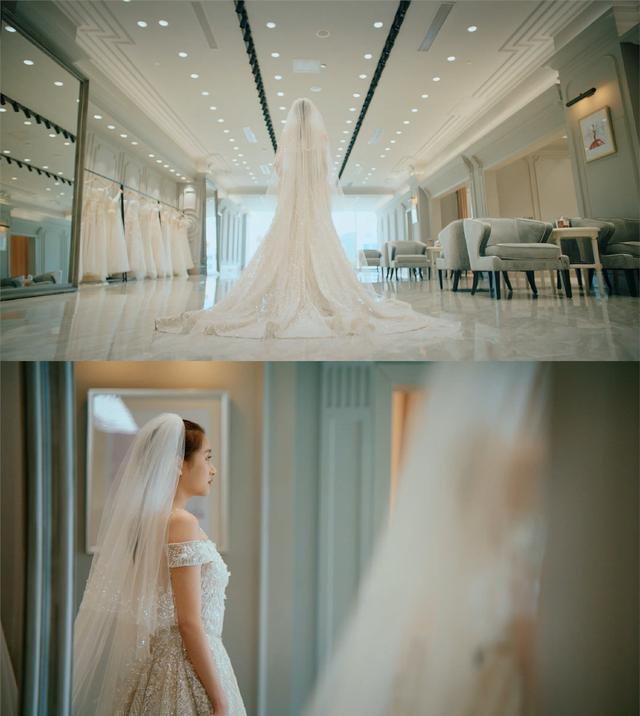 关晓彤|关晓彤露肩拖尾婚纱造型曝光，头戴白纱妆容淡雅如出水芙蓉