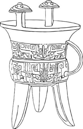 鼎鬲簋觚爵甗觯斝匜簠盨罍瓿彝觥卣