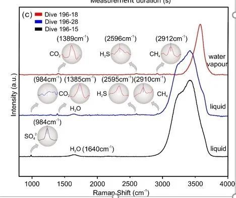 研究人员通过我国自主研发的深海激光拉曼光谱原位探测系统采集到多条