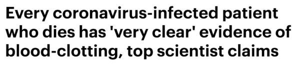 新冠|新冠恐怖后遗症出现！每个患者都会出现可怕血栓！尸检结果震惊全球！