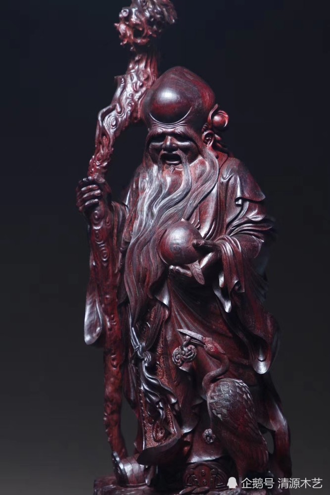 寿仙翁野生老料实心大口径刀法纯熟老道线条灵动