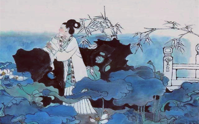 万楚|万楚《题情人药栏》：敛眉语芳草，何许太无情