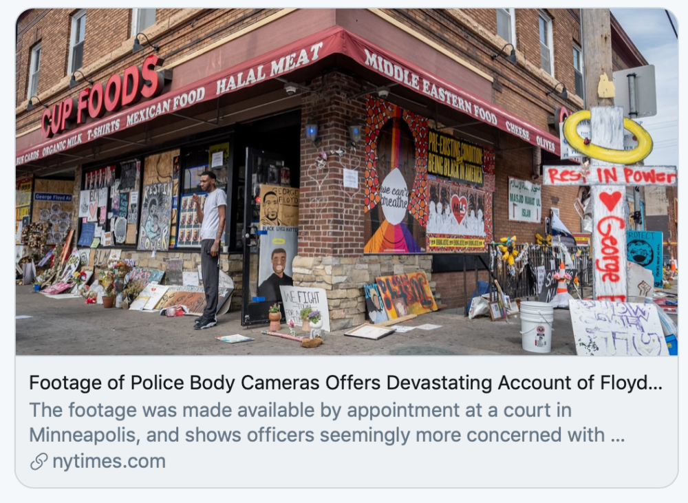 警察|弗洛伊德案执法记录视频公开：警察靠近15秒就拔枪、得知无脉搏仍锁喉