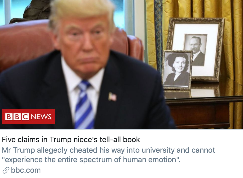 玛丽·特朗普|特朗普侄女希望其“辞职”，出版新书披露五大“黑料”