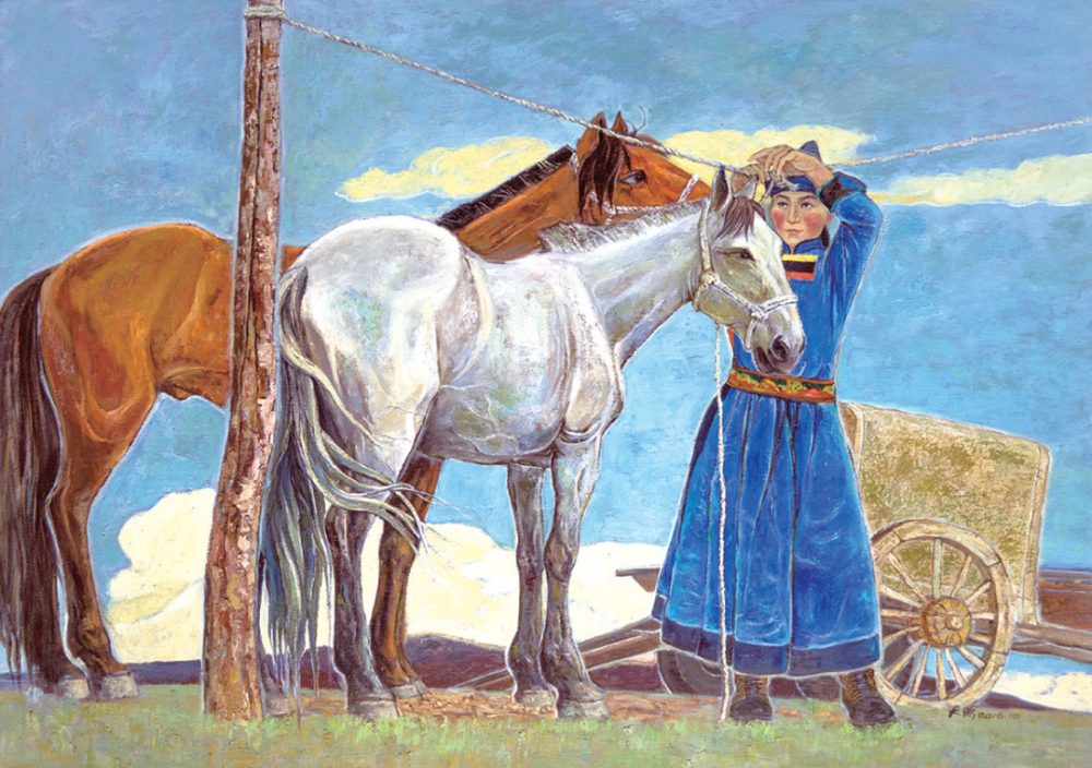 内蒙古画家笔下的蒙古马