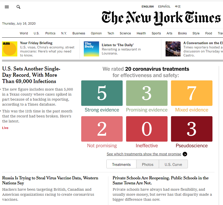 白宫|国际媒体头条速览：新增病例11次破纪录，白宫：科学不应阻挡开学