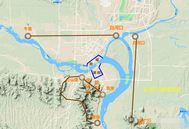 在樊城北面从牛首到白河口之间修建了一条围墙,在汉口东岸的鹿门山到