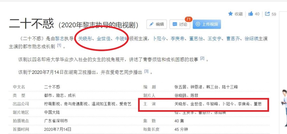 二十不惑 女一号误认成关晓彤 网友 看到简介想不误会都难 腾讯新闻