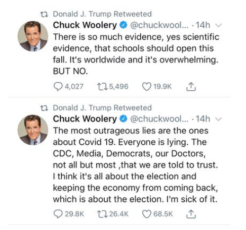 特朗普|美著名主持人刚说完“新冠是谎言”，第二天就得到一个坏消息