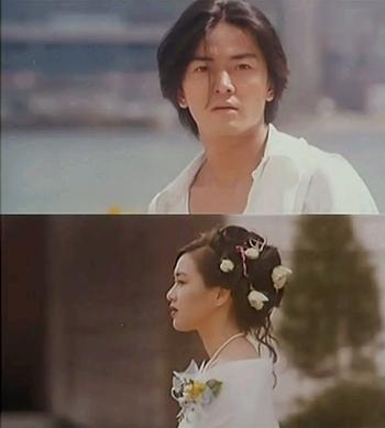 钟丽缇|《人鱼传说》钟丽缇水下游泳好美，郑伊健白衣长发飘飘，二人绝配