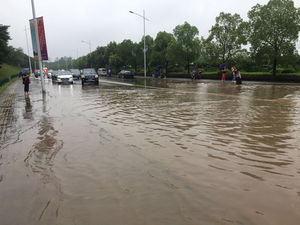 江水上涨 五马渡滨江大道被淹