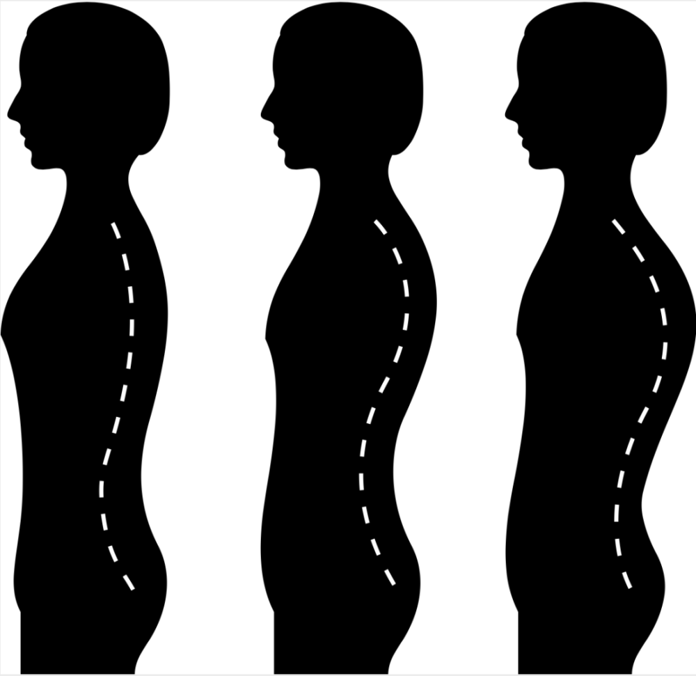 首先从侧面看,身体会有弯腰驼背的情况,在视觉上,背部仿佛变厚了.