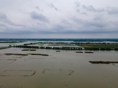 空中摄影济南章丘白云湖，国家湿地公园闻名于世