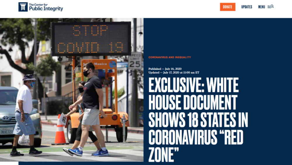 疫情|美国18个州被列为疫情“红区”，政界却还在就口罩问题争论不休