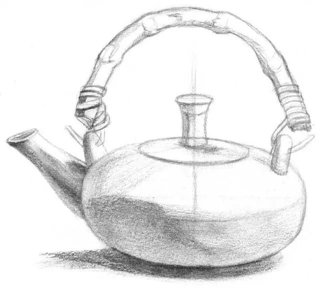茶具素描画图片
