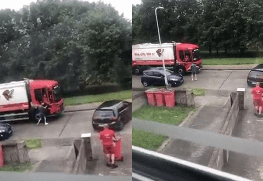 清洁工|德国“路怒症”司机被垃圾车挡道，抄起锤子殴打清洁工脑袋