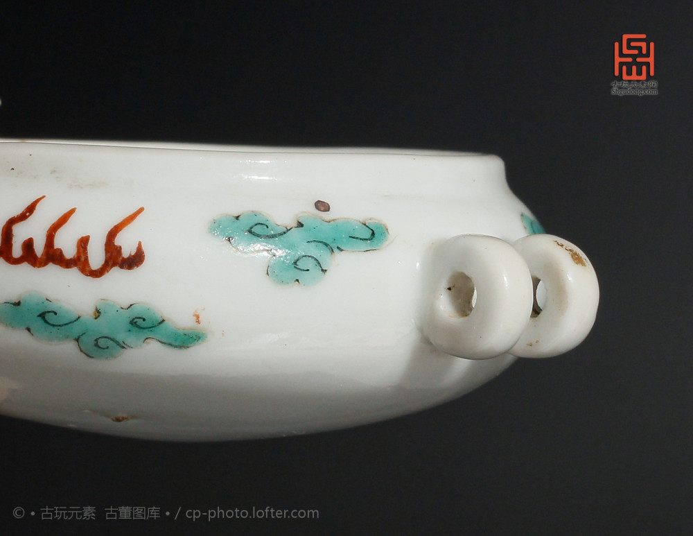 龙纹|清五彩云龙纹鸟食缸