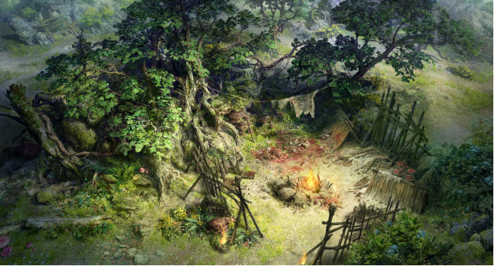 【沃玛森林】半兽人沃玛族的主要聚集地,它们体格强壮,嗜血而凶残,在