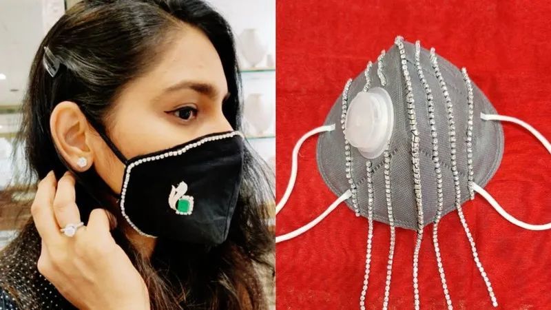 印度新娘流行戴钻石口罩不只是为了炫富