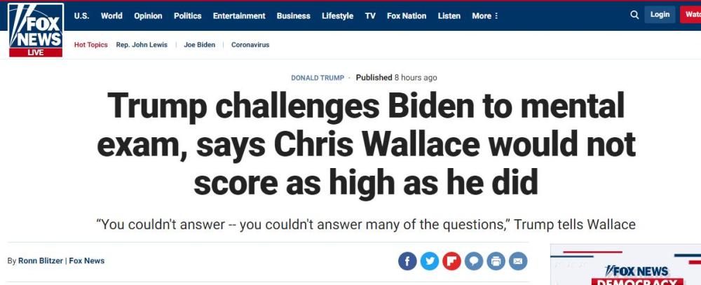 乔·拜登|不服测验！民调称更多人觉得拜登精神更健康，特朗普：让他去做精神测试