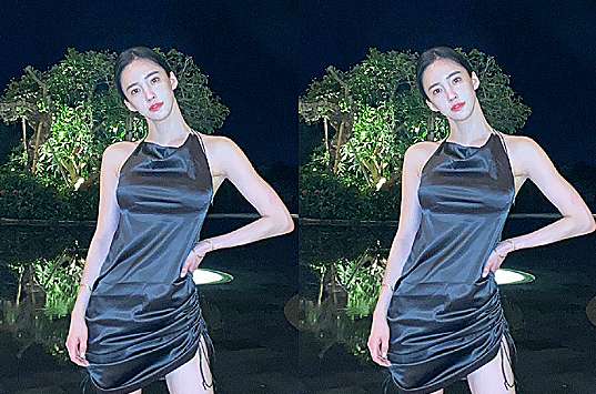 潘南奎"浓妆照"被疯传,蓝色西装加大波浪超惊艳,看到侧脸被美到了